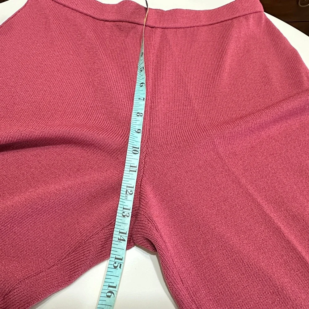 St. John Collection Rose Pink Cropped Wide-Leg Pants